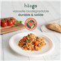 HAAGO 50 Assiettes de Canne à Sucre Jetables (26cm) - Grandes Assiettes pour Fêtes - Solide, Rigide & Étanche - Ecologique et Co