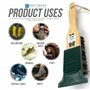 Brosse à bottes avec grattoir - Brosse à chaussures de 33,5 cm de long - Poils rigides avec grattoir de coffre intégré pour enle