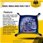 Lot de 4 plateaux à dés DnD de personnages fantastiques – Plateau à dés pliable – Plateaux à dés D&D – Plateau à dés Donjons et 