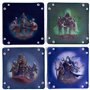 Lot de 4 plateaux à dés DnD de personnages fantastiques – Plateau à dés pliable – Plateaux à dés D&D – Plateau à dés Donjons et 