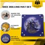 Lot de 4 plateaux à dés DnD de personnages fantastiques – Plateau à dés pliable – Plateaux à dés D&D – Plateau à dés Donjons et 