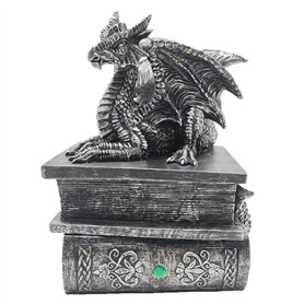 G&H Decor - Boîte à bijoux Dragon de 21 cm - Statue de dragon avec compartiment secret - Figurine fantaisie - Boîte à bijoux got