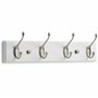 LARHN Porte Manteau Mural Blanc – 4 Crochets Doubles – 42 cm – Patere Murale Bois pour une Entrée