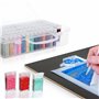 BELLE VOUS 64 Compartiments Diamond Painting Boite de Rangement en Plastique Transparent avec et Étiquettes - Malette Rangement 