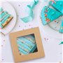 Belle Vous Boite Papier Kraft Marron avec Fenêtre Transparente (Lot de 50) - 10,16 x 5,7 cm - pour Donut, Mini Gâteau, Pâtisseri