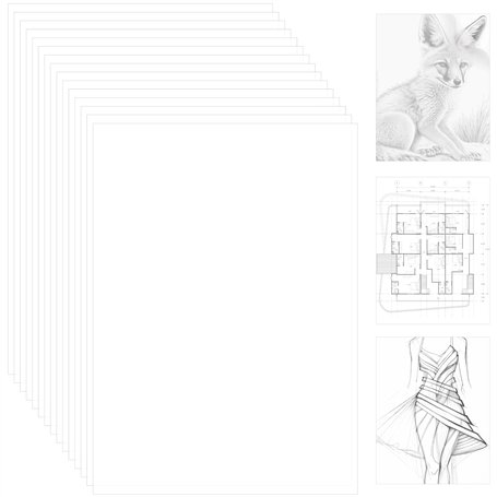 BELLE VOUS Papier Calque A4 Translucide (Lot de 100) - Feuilles de Papier Velin - pour Impression