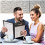 Belle Vous Protege Menu A4 - Lot 5 Porte Menu Restaurant 2 Page Double Face Style Américain - Pochette Menu Noires avec Coins Pr