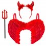 Déguisement de Diable 3 pièces pour Femmes - Ailes d'ange Rouges