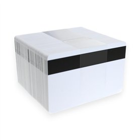 Lot de 100 cartes vierges blanches en PVC de qualité supérieure avec une bande Hi-Co Mag - Format : Carte de crédit - 760 micron