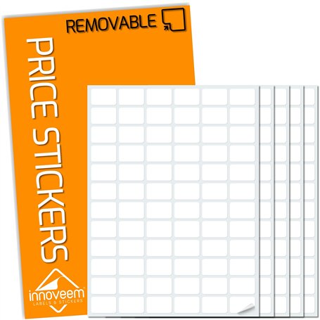 Lot de 360 autocollants de prix faciles à décoller – 20 x 13 mm – Petites étiquettes autocollantes idéales pour prix
