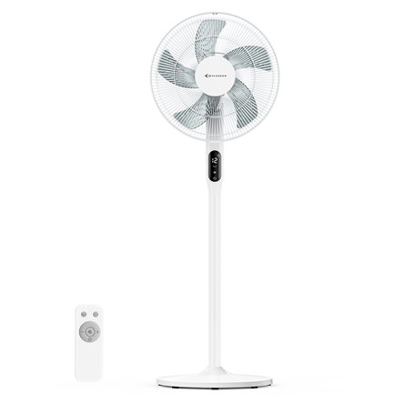 MYCARBON Moteur DC Ventilateur sur Pied Ultra Silencieux 20dB Hauteur Réglable 130cm/100cm/70cm avec Télécommande 3744m³/h Oscil