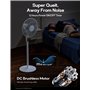 MYCARBON Moteur DC Ventilateur sur Pied Ultra Silencieux 20dB Hauteur Réglable 130cm/100cm/70cm avec Télécommande 3744m³/h Oscil