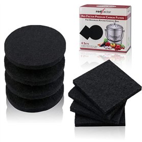 RED FACTOR Lot de 8 filtres de Rechange à Charbon Actif Extra épais pour bacs de Compost de Cuisine sans Odeur (4 Ronds