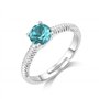 Philip Jones Décembre (Topaze Bleue) Bague de Naissance réglable créée avec des Cristaux Zircondia®