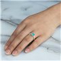 Philip Jones Décembre (Topaze Bleue) Bague de Naissance réglable créée avec des Cristaux Zircondia®