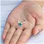 Philip Jones Décembre (Topaze Bleue) Bague de Naissance réglable créée avec des Cristaux Zircondia®