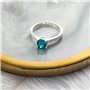 Philip Jones Décembre (Topaze Bleue) Bague de Naissance réglable créée avec des Cristaux Zircondia®