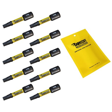 10 x SabreCut SCTX2032_10 32 mm T20 TX20 Jeu d'embouts de tournevis à percussion magnétique Torx Heavy Duty Compatible avec Dewa