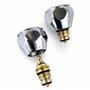 Couvercles de Tête Standard Wärmer Système pour Robinets Chaud & Froid 1/2'' - Métal Plaqué Chrome avec Boutons Rouges et Bleus 