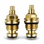 Couvercles de Tête Standard Wärmer Système pour Robinets Chaud & Froid 1/2'' - Métal Plaqué Chrome avec Boutons Rouges et Bleus 