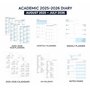 Recharge pour agenda scolaire 2025/26 - Format de poche - Semaine sur deux pages - Compatible avec Filofax - Mensuel/hebdomadair
