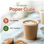 FOOGO Green Lot de 25 gobelets à café jetables en papier avec couvercles, solides à triple paroi avec couvercles sécurisés, pour