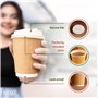 FOOGO Green Lot de 25 gobelets à café jetables en papier avec couvercles, solides à triple paroi avec couvercles sécurisés, pour