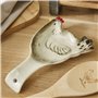 Cooksmart Hen House Lane Grand repose-cuillère | Porte-ustensiles de cuisine de ferme britannique | Repose-cuillère en grès en f