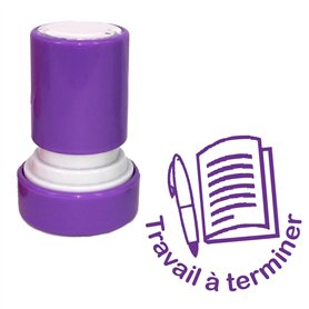 Travail à terminer Tampon Encreur Enseignant - Pourpre 22mm