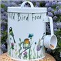 Boîte de rangement en métal pour oiseaux sauvages - 4 l (2 kg) - Avec poignée en forme de pelle - Boîte cadeau pour graines d'oi