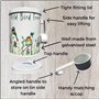 Boîte de rangement en métal pour oiseaux sauvages - 4 l (2 kg) - Avec poignée en forme de pelle - Boîte cadeau pour graines d'oi