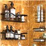 OUSFOT Étagère Douche sans Perçage 5 PCS Etagere Salle de Bain Panier Salle de Bain Support Douche Noir en Acier Inoxydable pour