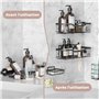 OUSFOT Étagère Douche sans Perçage 5 PCS Etagere Salle de Bain Panier Salle de Bain Support Douche Noir en Acier Inoxydable pour