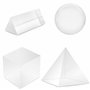 BELLE VOUS Lot de 4 Prisme Photographie Triangle, Sphère, Pyramide, Cube - Prisme Optique avec Pochette Velours, Tissu Microfibr