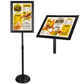 Belle Vous Porte Affiche A3 Noir Réglable - Presentoir Pied en Aluminium - Panneau Exposition Portrait et Paysage - Pour les Mar