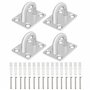 BELLE VOUS Crochet Suspension Plafond M8 en Inox avec Vis (Lot de 4) - Plaque Oblongue Rectangulaire Robuste avec Crochet Mural