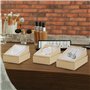 BELLE VOUS Ecrin a Bijoux en Kraft Garni de Polyester (Lot de 100) - 5,6 x 8,2 x 2,6 cm - Ecrin Bijoux en Carton Brun pour Prése
