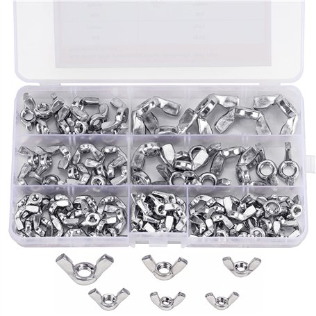Belle Vous Assortiment Ecrou Papillon à Ailettes (100 Pièces) - Tailles M3