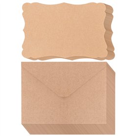 Belle Vous Carte Papier Craft Vierge avec Enveloppes (Lot de 50) - 17