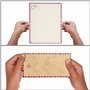 Belle Vous Papier à Lettre avec Enveloppe (Lot de 96) - 48 Feuilles et 48 Enveloppes - Papier et Enveloppe Vintage Style Voyage 