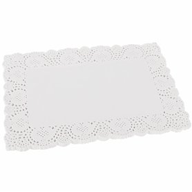 Belle Vous Napperon Papier Dentelle Rectangulaire Blanc (Lot de 100) - 36