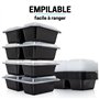 Igluu Meal Prep - [Lot de 20 Boîtes alimentaires à 2 compartiments pour préparation des repas - Réutilisables, sans BPA - Compat