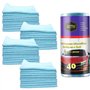 CarMax® – Lot de 40 serviettes en microfibre réutilisables pour nettoyage et nettoyage de voiture Bleu 30 x 30 cm