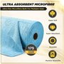 CarMax® – Lot de 40 serviettes en microfibre réutilisables pour nettoyage et nettoyage de voiture Bleu 30 x 30 cm