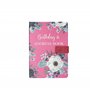 Carnet d'adresses - Répertoire A à Z - Couverture rigide avec stylo - Format A5 (Rose à fleurs)