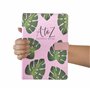 Carnet d'adresses - Répertoire A à Z - Couverture rigide - Format A5 (Rose avec feuilles)