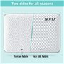 NOFFA Oreiller Rafraichissant Pillow, Oreiller Ergonomique Cervical 40x60, Ice Silk Oreiller Mémoire de Forme Plat pour Les Dorm