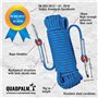 QUADPALM Grappin et corde de 10 m – Crochet de survie multifonction robuste – Corde d'escalade – 4 griffes pliables en acier ino