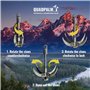 QUADPALM Grappin et corde de 10 m – Crochet de survie multifonction robuste – Corde d'escalade – 4 griffes pliables en acier ino