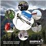 QUADPALM Grappin et corde de 10 m – Crochet de survie multifonction robuste – Corde d'escalade – 4 griffes pliables en acier ino